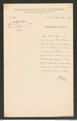 k.k. naturhistorisches Hofmuseum, Intendanzakten 1885-1896 (Hauer), Aktenzahl Z.741/1892, Seite 1